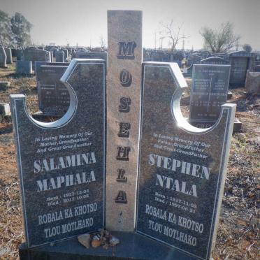 MOSEHLA Stephen Ntala 1917-1997 &amp; Salamina Maphala 1923-2012