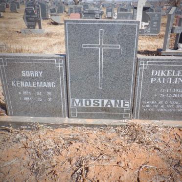 MOSIANE Sorry Kenalemang 1924-1994 &amp; Dikeledi Paulina 1932-2014