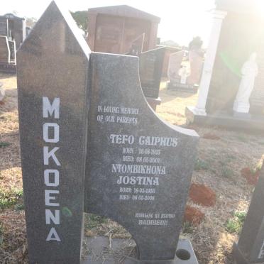 MOKOENA Tefo Gaiphus 1923-2001 &amp; Ntombikhona Jostina 1930-2008