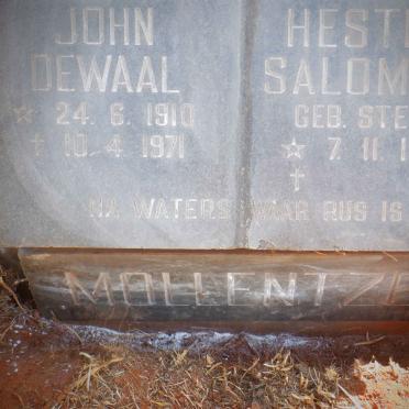 MOLLENTZE John Dewaal 1910-1971 &amp; Hester Salomina STEYN 1916-