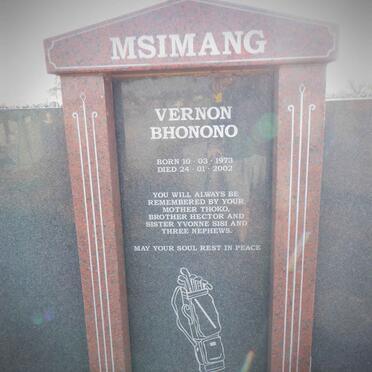 MSIMANG Vernon Bhonono 1973-2002