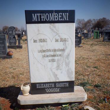 MTHOMBENI Elizabeth Sabeth 1932-2011