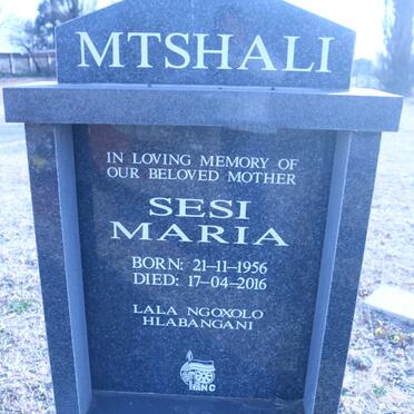 MTSHALI Sesi Maria 1956-2016