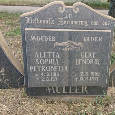 MULLER Gert Hendrik 1909-1971 &amp; Aletta Sophia Petronella 1913-1971