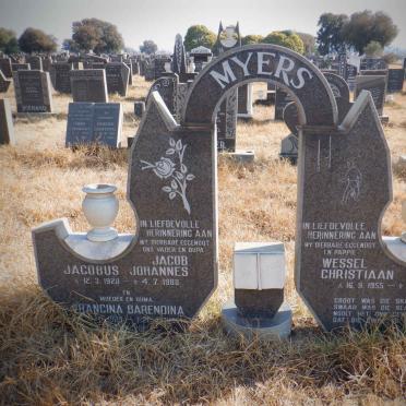 MYERS Jacobus Johannes 1928-1988 &amp; Francina Barendina 1929-1993 :: MYERS Wessel Christiaan 1955-1988