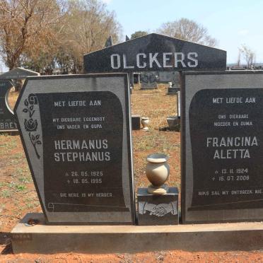 OLCKERS Hermanus Stephanus 1925-1995 &amp; Francina Aletta 1924-2008