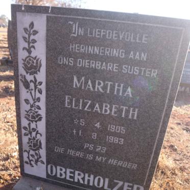 OBERHOLZER Martha Elizabeth 1905-1983