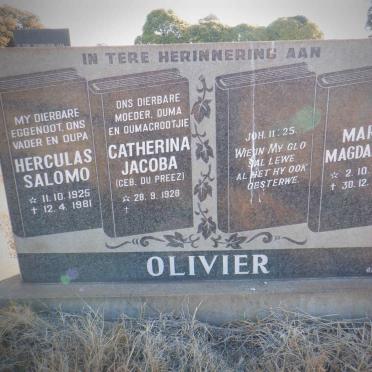 OLIVIER Herculas Salomo 1925-1981 &amp; Catherina Jacoba DU PREEZ 1928- :: OLIVIER Maria Magdalena 1903-1983