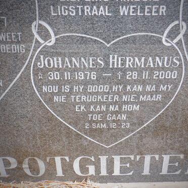 POTGIETER Stefanus Jacobus 1935- &amp; Maria Susanna 1953-1997 :: POTGIETER Johannes Hermanus 1976-2000