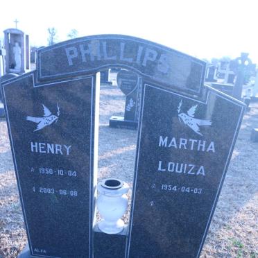 PHILLIPS Henry 1950-2003 &amp; Martha Louiza 1954-
