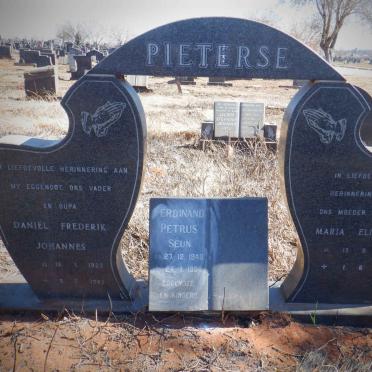 PIETERSE Daniël Frederik Johannes 1923-1982 &amp; Maria Elizabeth 1927-2013 :: PIETERSE Ferdinand Petrus 1948-1994