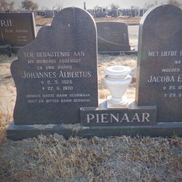 PIENAAR Johannes Albertus 1925-1970 &amp; Jacoba Elizabeth 1930-1991