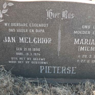 PIETERSE Jan Melchior 1896-1974 &amp; Maria S.E. 1910-1992