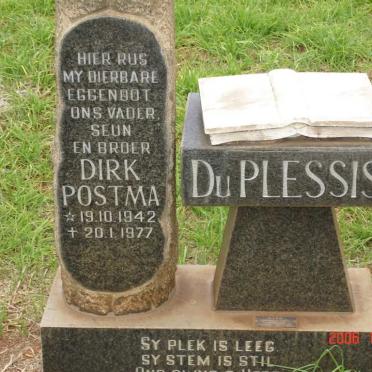 PLESSIS Dirk Postma, du 1942-1977