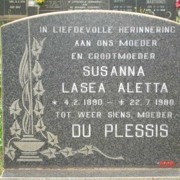 PLESSIS Susanna Lasea Aletta, du 1890-1980