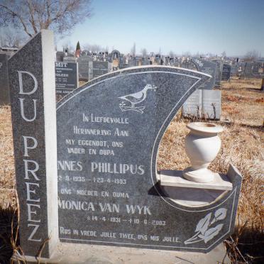 PREEZ ?nnes Phillipus, du 1935-1993 &amp; Monica VAN WYK 1931-2003