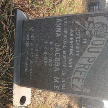 PREEZ Anna Jacoba M.E., du 1903-1989