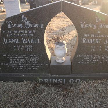 PRINSLOO Robert John 1954-1981 &amp; Jennie Isabel 1933-1980