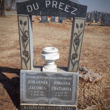 PREEZ Johannes Jacobus, du 1924-1968 &amp; Johanna Chatarina 1928-1979