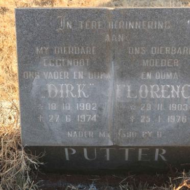 PUTTER Dirk 1902-1974 &amp; Florence 1903-1976