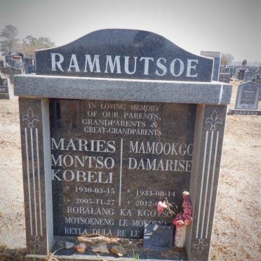 RAMMUTSOE Maries Montso Kobeli 1930-2005 &amp; Mamookgo Damarise 1933-2012