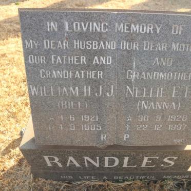 RANDLES William H.J.J. 1921-1985 &amp; Nellie E.E. 1928-1997