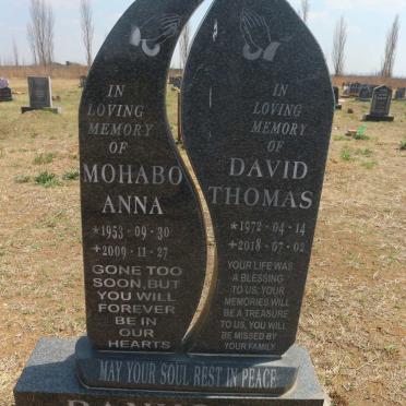 RANUGA Mohabo Anna 1953-2009 :: RANUGA David Thomas 1972-2018