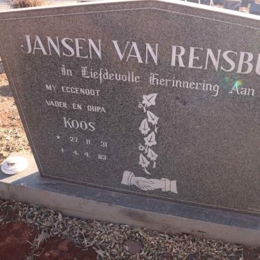 RENSBURG Koos, Jansen van 1931-1983
