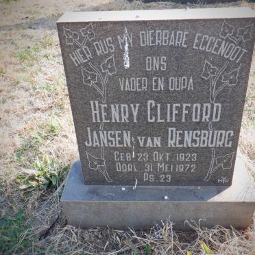 RENSBURG Henry Clifford, Jansen van 1923-1972