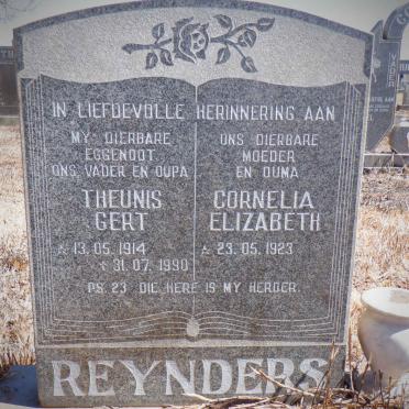 REYNDERS Theunis Gert 1914-1990 &amp; Cornelia Elizabeth 1923-