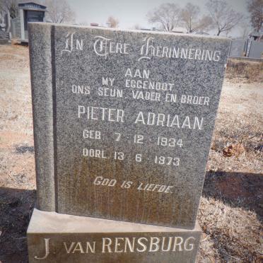 RENSBURG Pieter Adriaan, J. Van 1934-1973