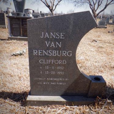 RENSBURG Clifford, Janse van 1952-1992