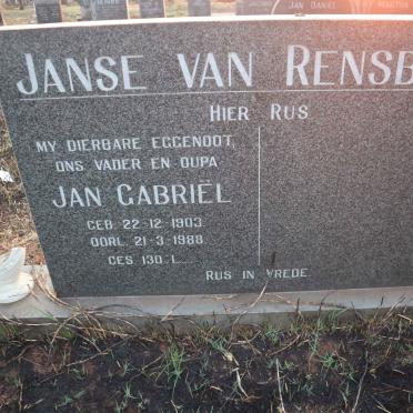 RENSBURG Jan Gabriël, Janse van 1903-1988