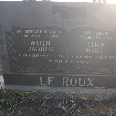 ROUX Willem Jacobus, le 1920-1987 &amp; Lilian Mable 1920-2009