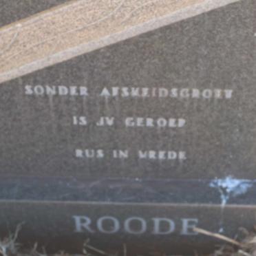 ROODE Johannes Albert Petrus 1913-1980 &amp; Edna Annie 1911-1983