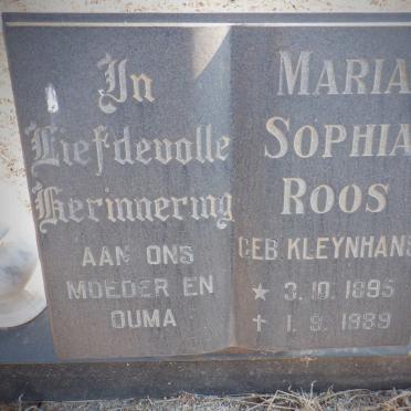 ROOS Maria Sophia nee KLEYNHANS 1895-1989
