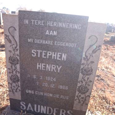 SAUNDERS Stephen Henry 1924-1986
