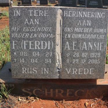 SCHRECK F. 1927-1994 &amp; A.E.1929-2005