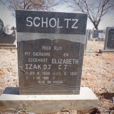 SCHOLTZ Izak D.J. 1920-1991 &amp; Elizabeth C. J. 1931-