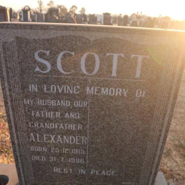SCOTT Alexander 1915-1986