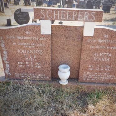 SCHEEPERS Johannes D.J.E. 1901-1986 &amp; Aletta Maria 1904-1987