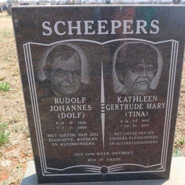SCHEEPERS Rudolf Johannes 1939-2008 &amp; Kahleen Gertrude Mary 1942-2017