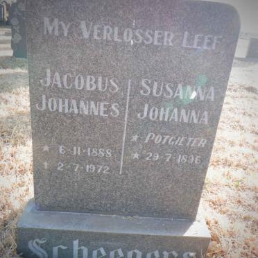 SCHEEPERS Jacobus Johannes 1888-1972 &amp; Susanna Johanna POTGIETER 1896-