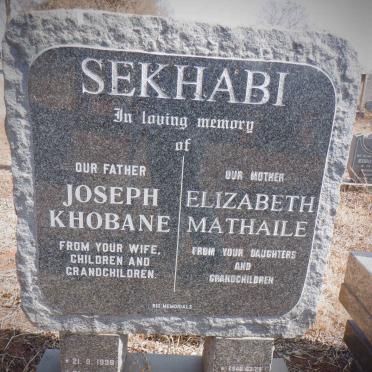 SEKHABI Joseph Khobane 1936-1995 &amp; Elizabeth Mathaile 1946-2008