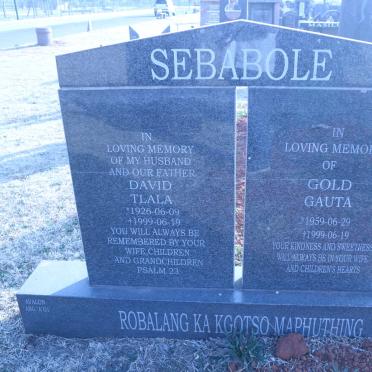 SEBABOLE David Tlala 1926-1999 :: SEBABOLE Gold Gauta 1959-1999