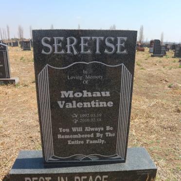 SERETSE Mohau Valentine 1992-2010