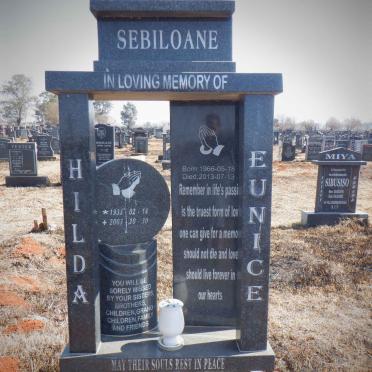 SEBILOANE Hilda 1933-2003 :: SEBILOANE Eunice 1966-2013