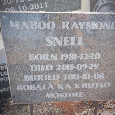 SNELL Maboo Raymond 1981-2011