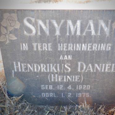 SNYMAN Hendrikus Daniel 1920-1975