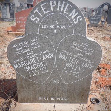 STEPHENS Walter Jack 1920-1997 &amp; Margaret-Ann 1921-1996